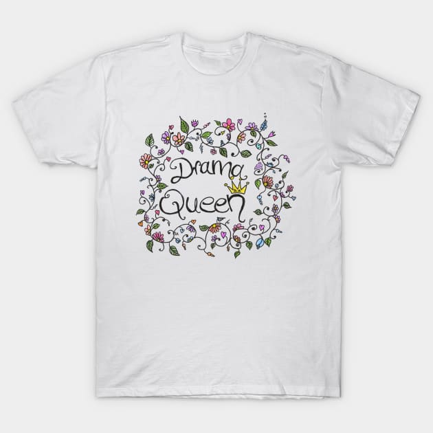 Drama queen color flowers print T-Shirt by BalumbaArt